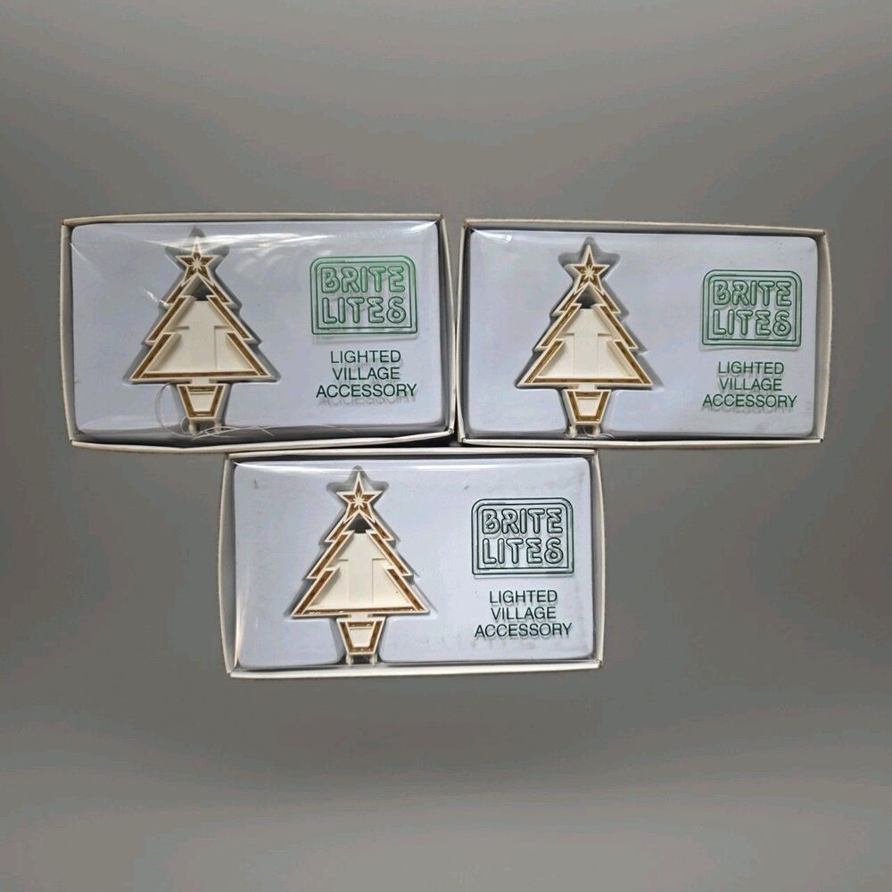 Department 56 Brite Lites Christmas Lighted Village Accessory Set Of Three